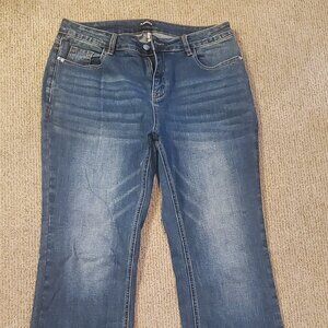 Flamingals Navy Blue Wash High Waist Bootcut Jeans | Size XL